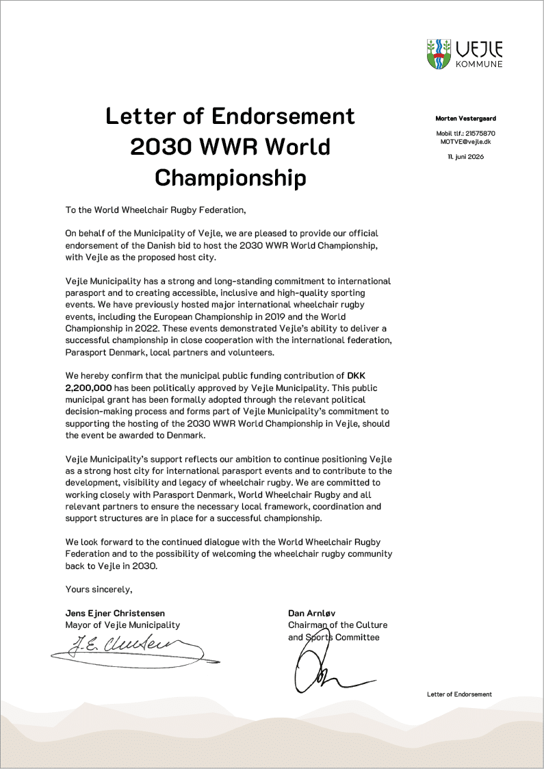 A letter of support for the 2010 World Cup. Description generated by AI